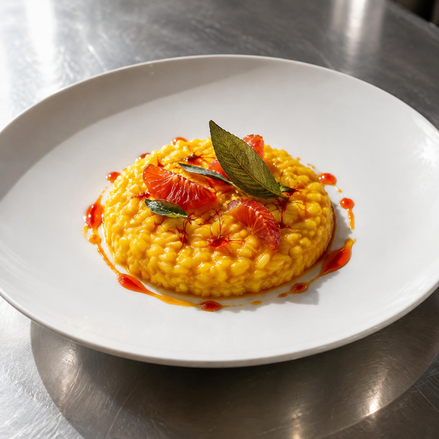 Risotto allo zafferano e scampo
